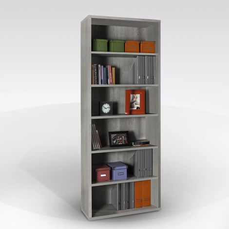 LIBRERIA MOD. DISEGNO CM 82X36 H 217 CEMENTO