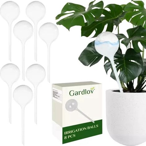 Sfere per l'irrigazione – confezione da 8, 280 ml – PVC trasparente – per piante in vaso (1/5)
