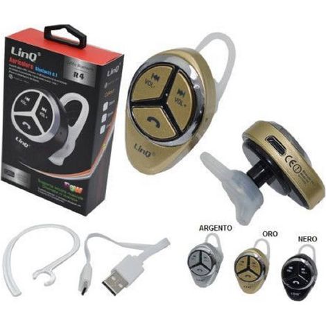 Trade Shop - AURICOLARE STEREO BLUETOOTH 4.1 MIT MUSIK VIVAVOCE SMARTPHONE R4 CONTROLLE - (1/2)