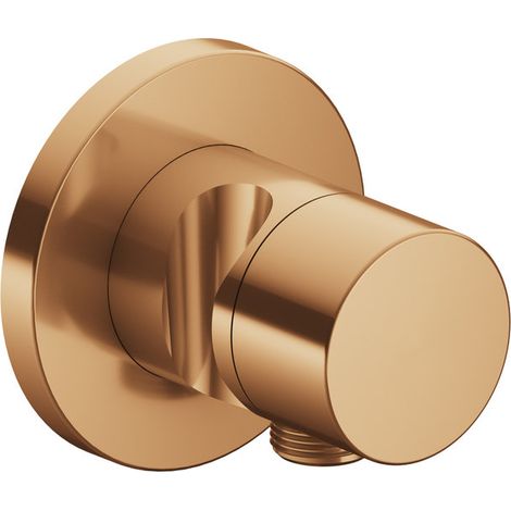 Keuco IXMO robinet 59556, inverseur 2 voies avec raccord de flexible et support de douche encastré, poignée Pure, sans fonction darrêt, Coloris: bronze brossé - 59556030201 (1/2)