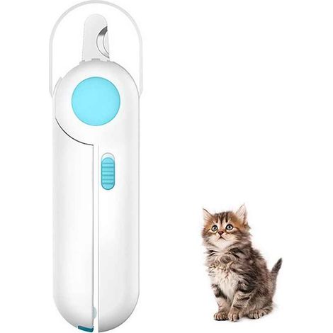 Coupe-griffes pour chat avec lumière LED, coupe-griffes 2 en 1 - bleu (1/4)