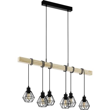 Suspension luminaire lustre à 6 lampes au design vintage (1/5)