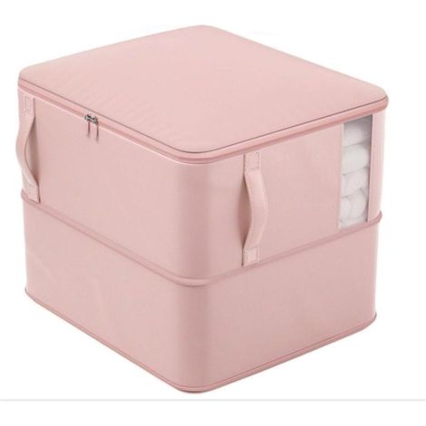 Organiseur compact ultra compact, sac de rangement portable for couettes, couvertures et literie avec rouleau anti peluches(Pink,XL(51 x 42 x 50)) (1/5)