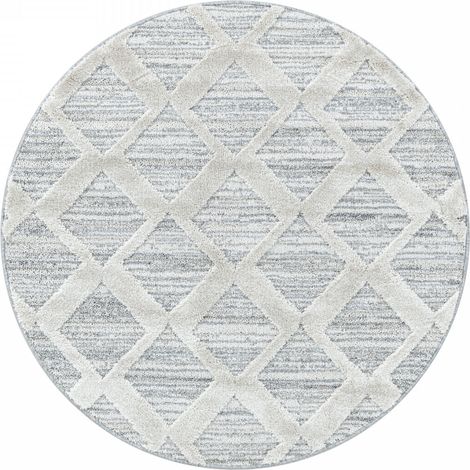 Tapis Rond en relief Berbère ESMIYA Crème (80x80cm) (1/5)