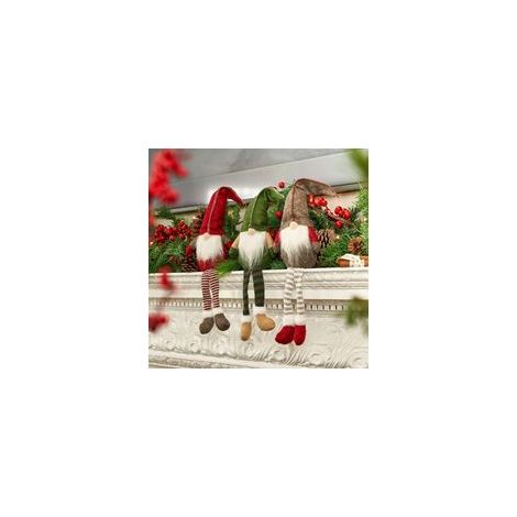 3Pcs Figurines En Peluche De Noël, Ornements De Noël Gnome En Peluche Suédoise Gnome Faite Main Figurine Scandinave Santa Elf Longues Jambes pour Décoration De Maison Cheminée Table