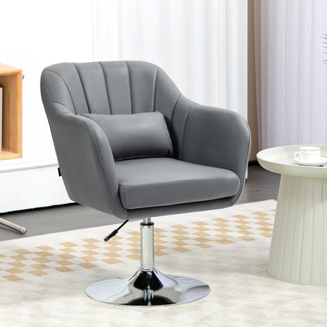 Lounge-Sessel mit Lendenkissen, höhenverstellbar, 360° drehbar, dunkelgraues Metallgestell