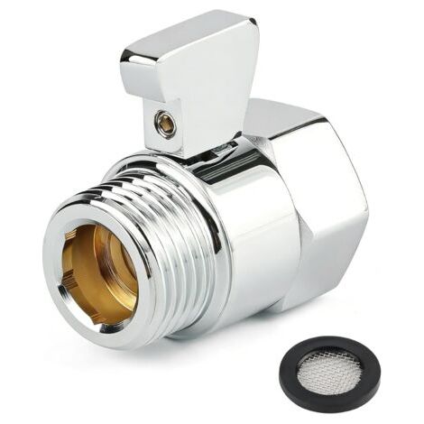Shower Head Shut-Off Valve, 1/2 Inch Angle Valve, Brass Spare Part, G 1/2 Polished Chrome Stop for Shower Heads and Shower Arms (1/5)