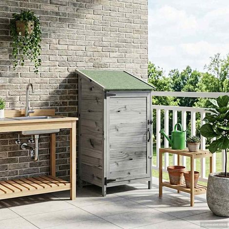 vidaXL Capanno da Giardino Grigio 59 x 56 x 113,5 cm