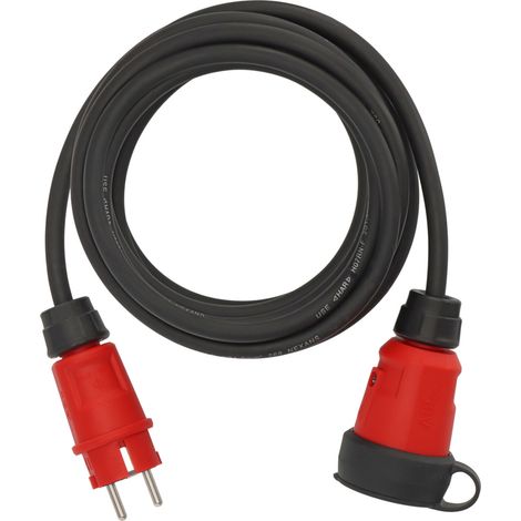 Brennenstuhl Professional Verlängerungskabel VN 1110 IP44 (5m Kabel H07RN-F 3G1,5 in schwarz, Baustelleneinsatz und ständiger Einsatz im Freien, Made (1/5)