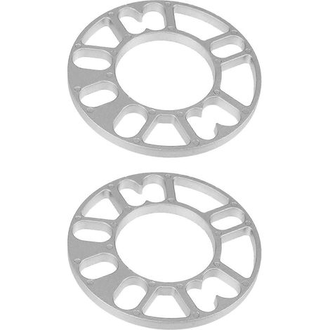 Lot de 2 entretoises de roue en alliage d'aluminium argenté pour voiture, avec design ajouré original, 10 mm - Durables et stables (1/5)