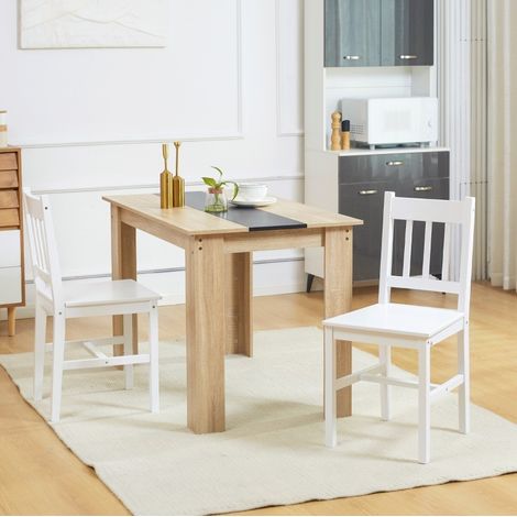 Set di 2 sedie da pranzo 41x46,5x85,5 cm in legno bianco FloraGrace (1/5)