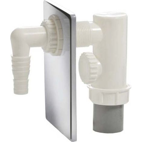 Sifone incasso lavatrice in pp con piastra acc. inox d. 40
