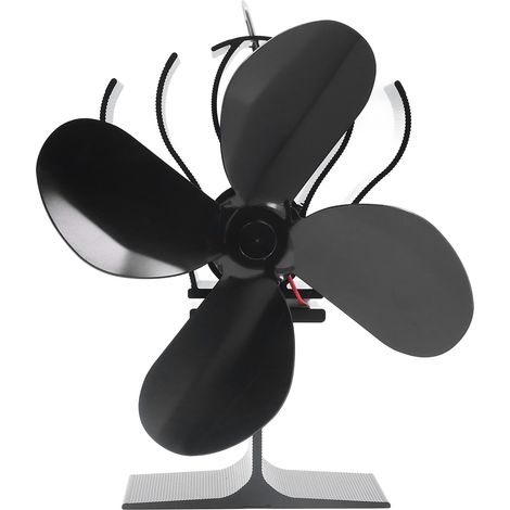 Ventilateur de cheminée à 4 pales en alliage d'aluminium, résistant aux hautes températures et alimenté par la chaleur, pour poêle à la maison (1/5)