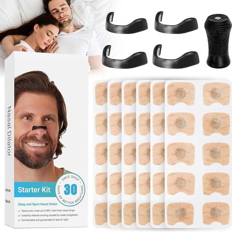60PCS Bande Nasale Magnétique,Aimant Anti Ronflement Magnetic Nasal Strip,Aimant Nez Respiration,Breathing Nose Strip Résistant à Transpiration,Améliorer Qualité Sommeil Piccole note