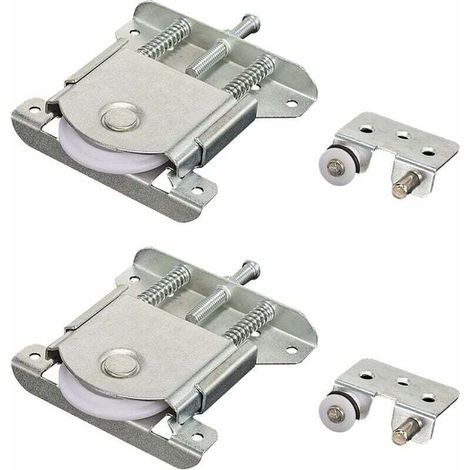 2 Paires Roulette Porte Coulissante Placard,Roulette de Coulissante,Rouleau Placard,Meubles Roues Coulissante,pour Armoires, Fenêtres, Portes Coulissantes (Argent) (1/4)
