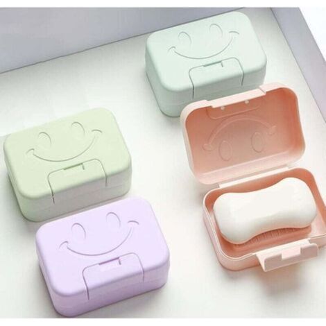 4 Pack Boîte à Savon Portable de Voyage avec Couvercle Porte-Savon Étanche et Scellé pour la Maison, Salle de Bain, Randonnée, Voyage, Camping et Autres activités de Plein air(4 Couleurs) (1/4)