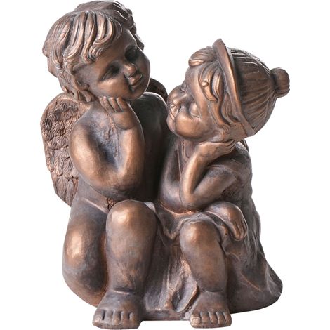 Statuetta decorativa in ferro a forma di bambini marrone Damaro