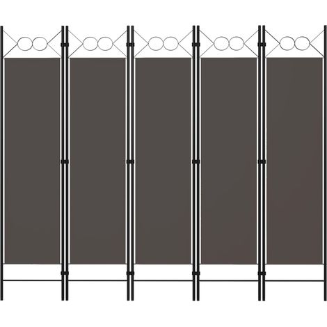 vidaXL Paravento a 5 Pannelli Antracite 200x180 cm