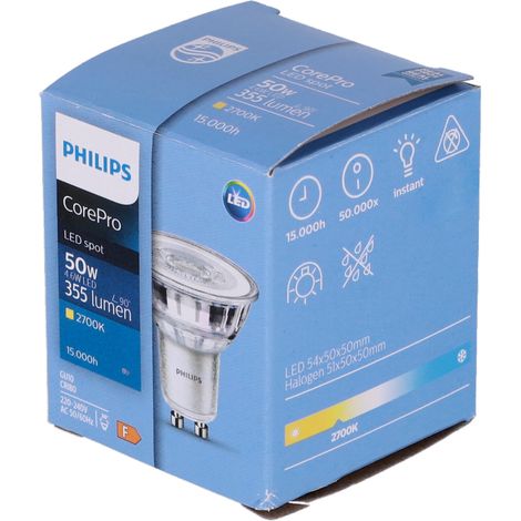 Philips Corepro LED Spot GU10 PAR16 4.6W 355lm 36D - 827 Blanc (1/8)
