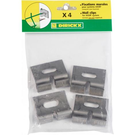 Dirickx – Lot de 4 attaches murales à fixer Axor inox – Pour béton armé et murs – Dimensions H.2 x l.12 x P.9 cm – Usage intérieur/extérieur (1/5)