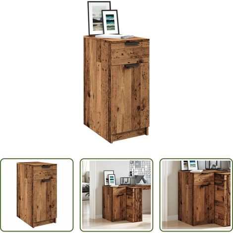 Bois d'ingénierie -  Armoire de bureau vieux bois 33x50x75 cm bois d'ingénierie (1/5)