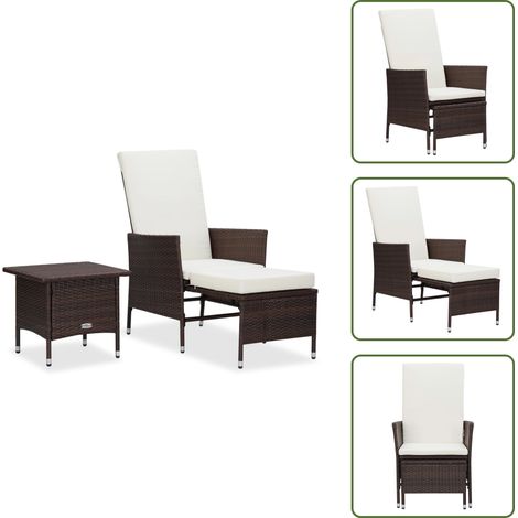2-tlg. Garten-Lounge-Set mit Kissen Poly Rattan Braun - Gartensessel - Lounge Möbel - Gartenmöbel Set - Outdoor Furniture - Rattan Gartenstuhl