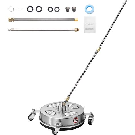 Mophorn Idropulitrice da 14", accessorio in acciaio inossidabile, 4000 PSI max, 2 ugelli di spruzzo, 4 ruote, 2 lance estese per cemento, patio e terrazza (1/5)