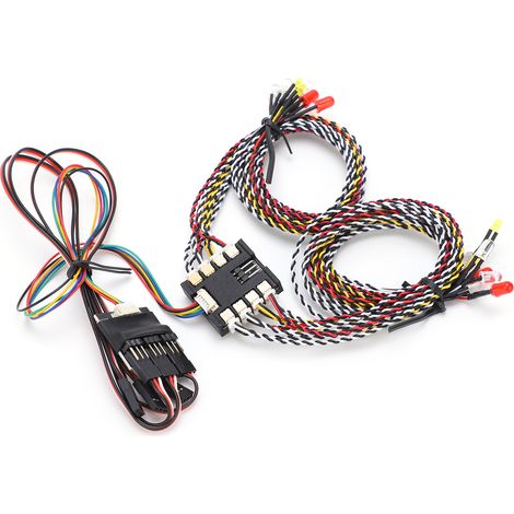Système d'éclairage à 16 LED, feux de position avant et arrière, clignotants pour voiture RC crawler (1/5)