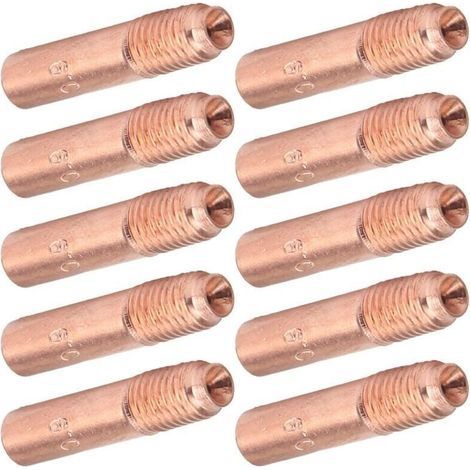 10 Pièces Buses de Soudage MIG 0.9mm Embouts de Contact de Soudage MIG Kit de Buses Conductrices en Cuivre pour Soudage Industriel