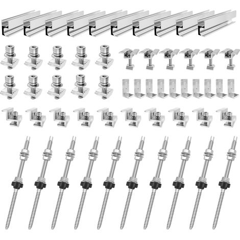 Staffa per pannelli solari, supporto in acciaio inox, facile installazione, per 4 moduli (1/2)