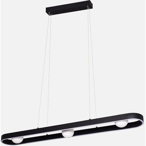 Suspension Fermoselle 26W+9W 4000K noire orientable 107,5x15 cm 2975lm