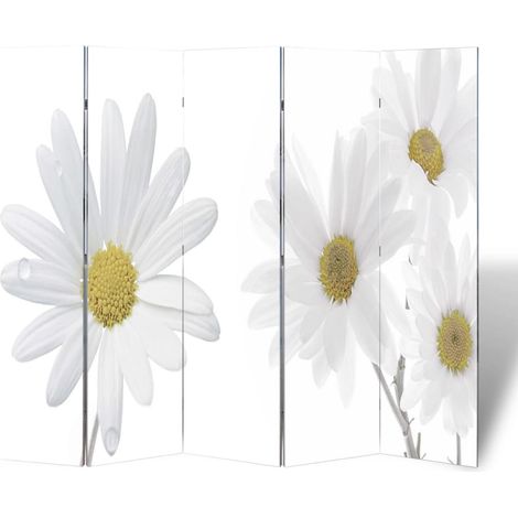 vidaXL Paravento Pieghevole 200x170 cm con Stampa Fiore (1/5)