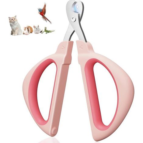 Coupe-ongles rose professionnel - Sécurité avec trous de positionnement - Pour chatons/lapins/oiseaux - Petits animaux (1/5)