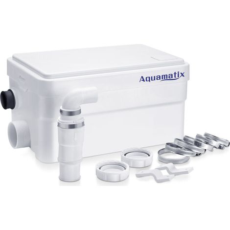 Pompe sanitaire silencieuse 250W – Évacuation eaux usées jusqu'à 10m – 2 entrées pour douche et évier – Indice IPX4