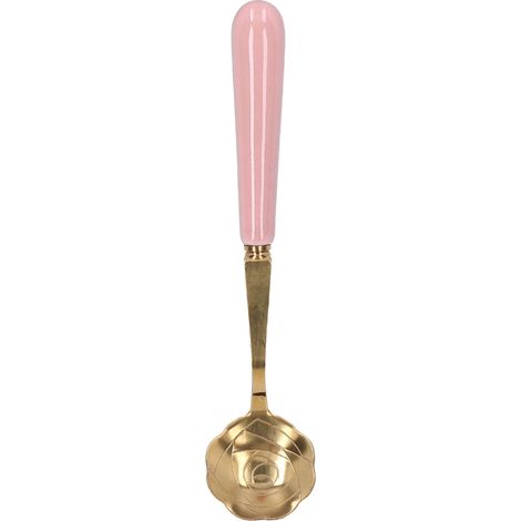 Cuillère à Dessert en Acier Inoxydable en Forme de Fleur, Cuillère à Glace avec Manche Rose, Cuillère à Thé