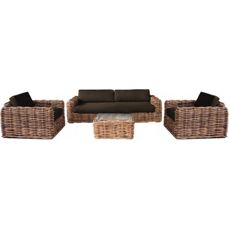 SALOTTO POLINESIA 3 P C/CUSCINI D.75X194X105/P.75X105X105/T.38X78X56 (1/5)