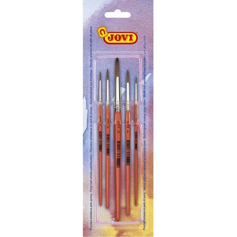 Pennelli per acquerello jovi blister de 5 pezzi assortiti