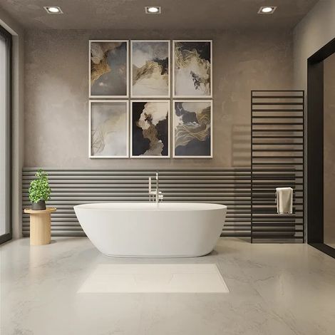 Baignoire îlot 170 cm blanc brillant Mod Margherita (1/4)