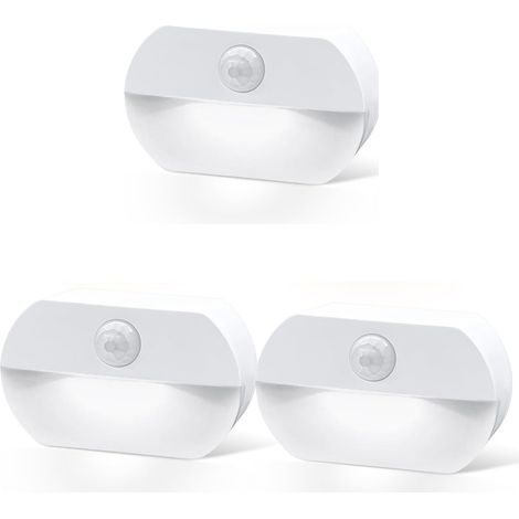 Veilleuse LED à capteur de corps humain avec armoire cuisine et intelligent chevet lumière blanche 3pcs (1/5)