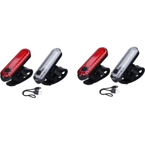 Feux Arrière Lumières Dirigé Cycle USB Vélos Voyant Vélo Lampe D'avertissement De Vélo Black (1/5)