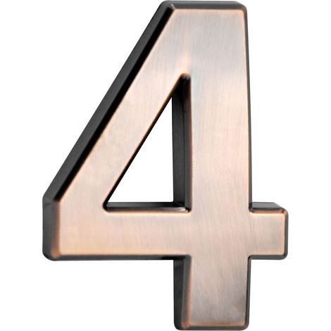 Nummer MagicHome "4" Hausnummer, mit Klebeband, Bronze, beschreibend, 70x100 mm, ABS