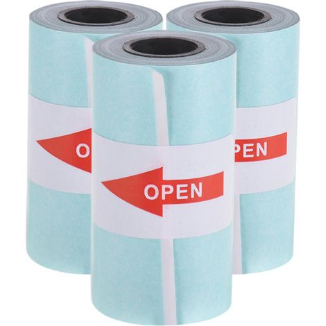 Rouleau de papier autocollant imprimable thermique direct avec adhésif 57 x 30 mm pour imprimante thermique de poche A6 et mini-imprimante photo Paperang P1/P2, 3 rouleaux (1/5)