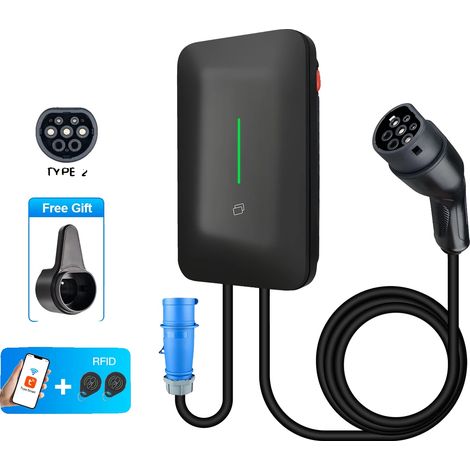 Estación de carga para vehículos eléctricos, control mediante aplicación inteligente, ajustes de corriente regulables, EU-7,2 kW, tipo 2-a (1/2)