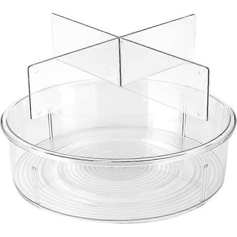 Organisateur de plateau tournant transparent, plateau rotatif en plastique, étagère à épices pour la maison, organisateur de placard (1/4)