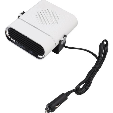 Chauffage de voiture portable à chauffage rapide, rotation à 360°, dégivreur et désembueur de pare-brise, 12 V, blanc (1/5)