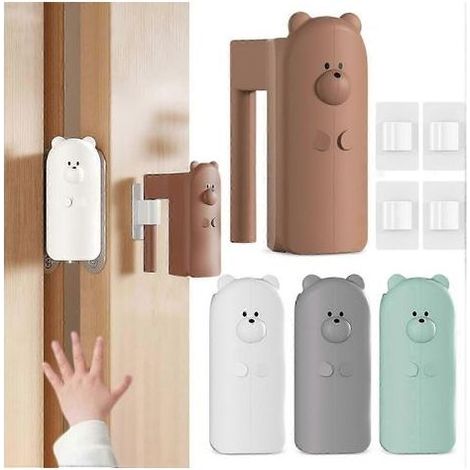Set of 4 silicone door anti-pinch protectors, anti-slam door stop for hinges (model 2024), designed for the safety of children, babies and pets. (1/5)