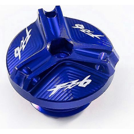 Bouchon de réservoir de liquide de frein avant et bouchon de remplissage d'huile pour moto Yamaha FZ6, FZ-6, ZF6N, FZ6R, FZ6S et Fazer : accessoires de protection. Bouchon de remplissage d'huile bleu. (1/5)
