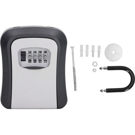 Boîte de verrouillage à clé 5 pouces, boîte à combinaison à 4 chiffres, Code réinitialisable pour le stockage de sécurité. (1/5)