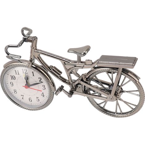 Réveil vélo vintage réaliste, ornement décoratif compact, idéal pour la maison, le dortoir ou le bureau. (1/5)