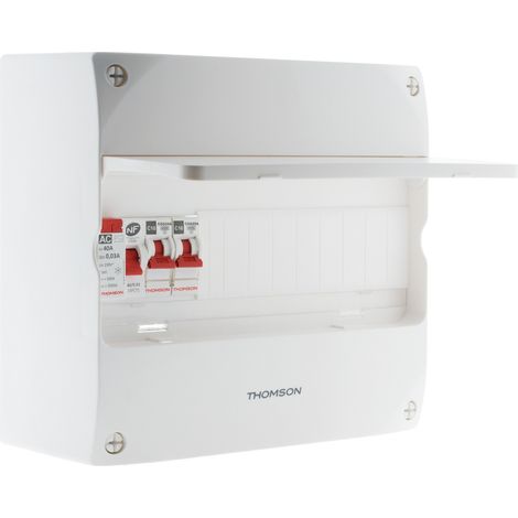 Thomson – Coffret électrique pré-équipé 1 rangée 13 modules – Compatible GTL – Ouverture rapide par vis 1/4 de tour – Tenue au fil incandescent 650°C